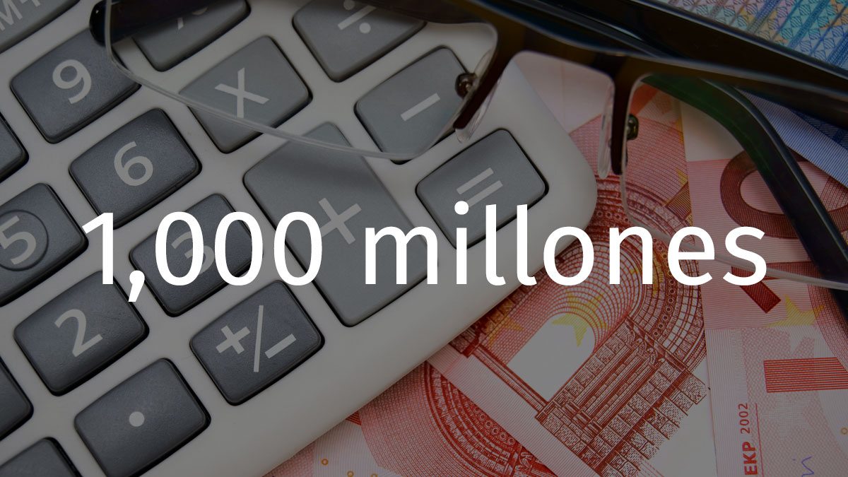 1,000 millones de euros en pagos